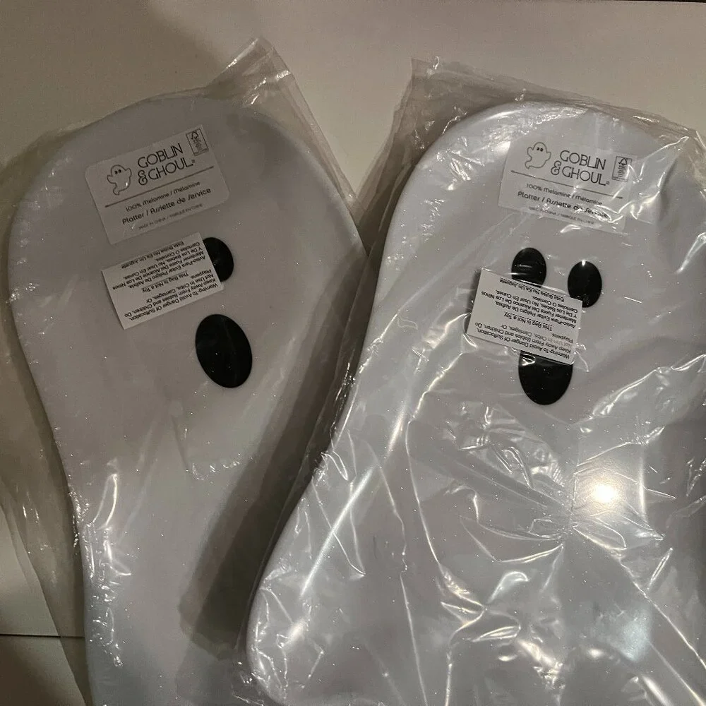 Ghost  Melamine Platters (Set‎ of 2 Decorative Serving Plates) (new/home/x)